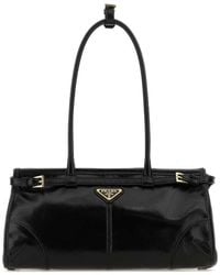 Prada - Logo Plaque Medium Tote Bag - Lyst