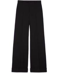 Gucci - Wide Leg Gabardine Tailored Trousers - Lyst