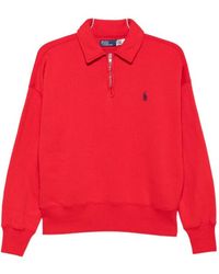 Polo Ralph Lauren - Ralph Lauren Half Zip Logo Sweatshirt - Lyst
