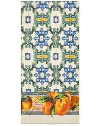 Dolce & Gabbana - Printed Silk Scarf - Lyst