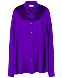 Dries Van Noten - Long-Sleeved Satin Blouse - Lyst