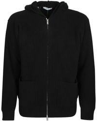 Lardini - Long Sleeved Zip-Up Hoodie - Lyst