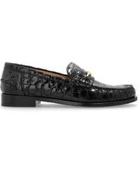 Ferragamo - Croc-Effect Loafers - Lyst