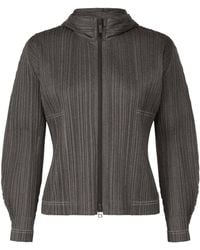 Pleats Please Issey Miyake - Hooded Denim Jacket - Lyst