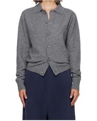 Entire studios - Button-Front Long-Sleeve Knit Top - Lyst