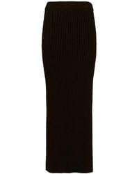 Max Mara - Simple Solid-Colored Knit Midi Skirt - Lyst
