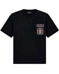 Emporio Armani - Short-Sleeve Crew-Neck T-Shirt With Badge Appliqué - Lyst