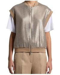 Peserico - Sequin-Embellishment Zip-Up Gilet - Lyst