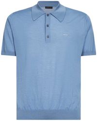 Prada - Logo Embroidered Short-Sleeved Polo Shirt - Lyst