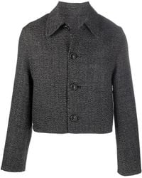 Ami Paris - Textured Cropped Jacket - Lyst