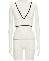 Valentino - Canestrello Cotton Tweed Top - Lyst