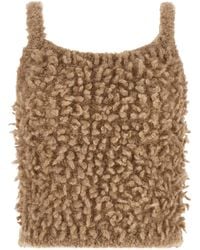Peserico - Cropped Bouclé Knitted Top - Lyst