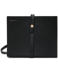 Marni - Calf Leather Strapped Clutch Bag - Lyst