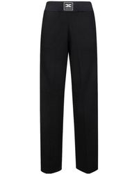 Elisabetta Franchi - Shiny Bands Trousers - Lyst