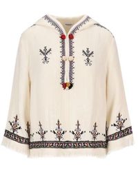 Isabel Marant - Isabel Marant Étoile Embroidered Fringed Edge Top - Lyst