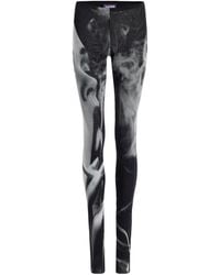 Jean Paul Gaultier - Mesh Flare Pants Printed 'Smoking - Lyst