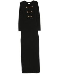 Elisabetta Franchi - Carpet Knit Dress With Jewel Chains - Lyst