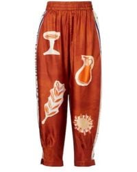 ALÉMAIS - X Lrnce Soleil D'Amour Silk Tapered Pants - Lyst