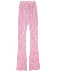 Versace - La Greca Pattern High-Rise Flared Pants - Lyst