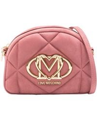 Moschino - Logo Quilted Shoulder Bag - Lyst