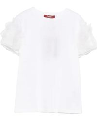Max Mara - Ruffled Sleeve T-Shirt - Lyst