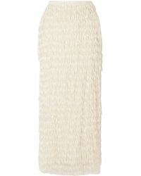 Maticevski - Resonate Fringed Satin Midi Skirt - Lyst