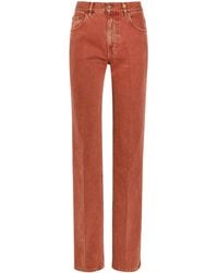 Chloé - Cotton High-Rise Straight-Leg Jeans - Lyst