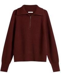 Entire studios - Half-Zip Knitted Sweater - Lyst