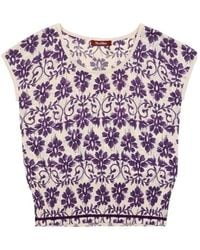 Max Mara - Printed T-Shirt With Round Neck - Lyst
