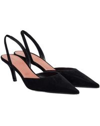 AMINA MUADDI - Solid-Color Suede Slingback Pumps - Lyst