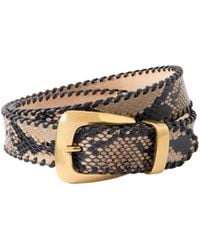 KHAITE - Benny Snake-Effect Leather Belt - Lyst