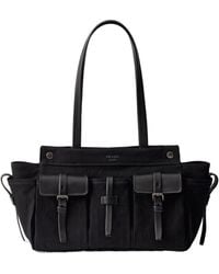 Prada - Route Large Canvas And Leather Tote Bag - Lyst