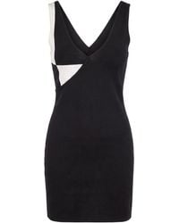 Versace - Stretch Wool Knit Mini Dress - Lyst