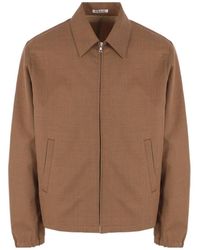 AURALEE - Zip-Up Long-Sleeved Jacket - Lyst