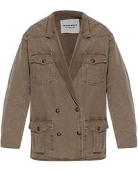 Isabel Marant - Double-Breasted Long-Sleeved Denim Jacket - Lyst
