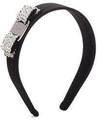 Ferragamo - Ferragamo Embellished Vara Bow Headband - Lyst