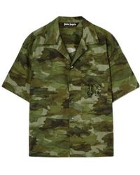 Palm Angels - Camouflage Printed Short Sleeved Shirt - Lyst