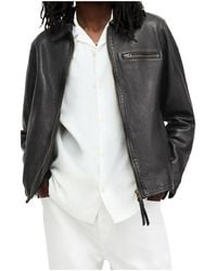 AllSaints - Miller Leather Jacket - Lyst