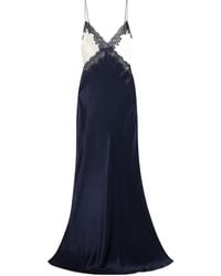 Rebecca Vallance - Aumoe Lace-Trimmed Silk-Satin Gown - Lyst