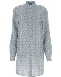 Prada - Allover Printed Shirt Dress - Lyst