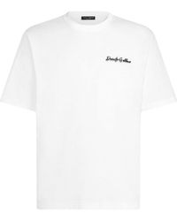 Dolce & Gabbana - Logo Embroidered T-Shirt - Lyst