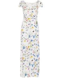 Alice + Olivia - Tara Ruffled Floral Slip Midi Dress - Lyst
