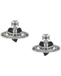 Vivienne Westwood - New Diamante Heart Orb Earrings - Lyst