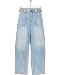 Loewe - Washed-Effect Panelled Jeans - Lyst