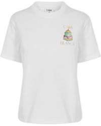 CASABLANCA - Round-Neck Printed T-Shirt - Lyst