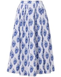 Carolina Herrera - Floral Cotton-Blend Midi Skirt - Lyst
