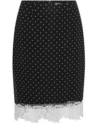 ROTATE BIRGER CHRISTENSEN - Floral-Print Lace-Hem Midi Skirt - Lyst