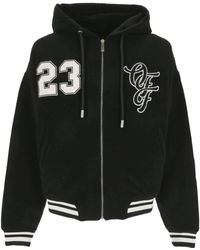 Off-White c/o Virgil Abloh - Zip-Up Drawstring Hoodie - Lyst