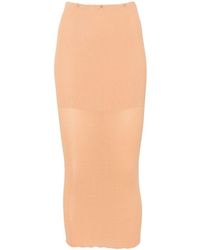 Alberta Ferretti - Ribbed Midi Skirt - Lyst