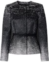 Oscar de la Renta - Belted Metallic Bouclé-Tweed Jacket - Lyst